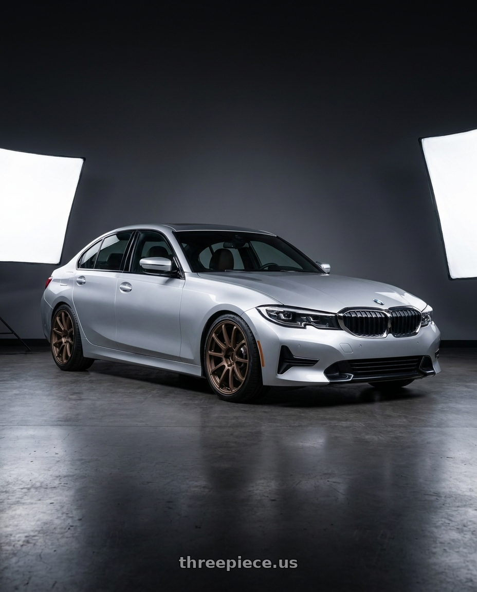 2023 BMW 3 Series G20 with Gram Lights 57NR 5x112 19x8+45 Dark Bronze wheels