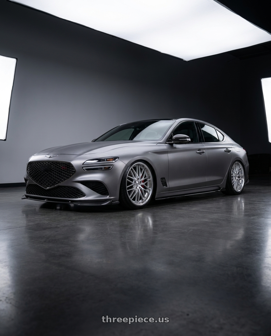 2024 Genesis g80 with MRR GT1 5x114.3 20x8.5  +35 Hyper Silver Machine Lip wheels