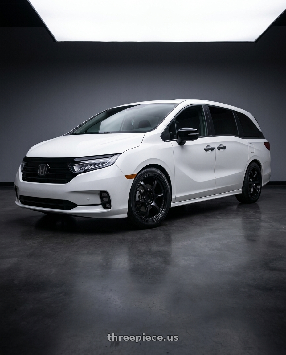 2025 Honda odyssey with Advan Racing RG-D2 5x120 18x8.0 +45 SEMI GLOSS BLACK wheels