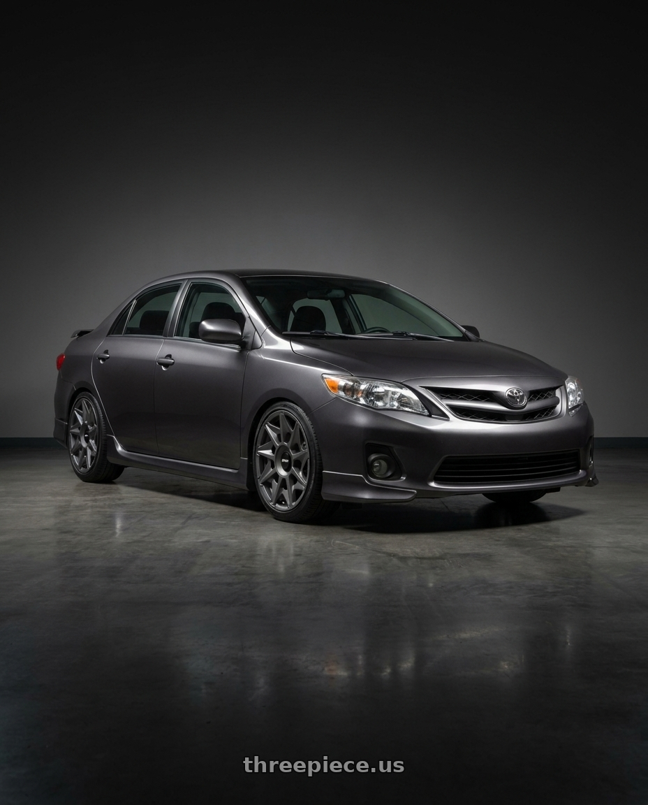 2010 Toyota Corolla Se with Rotiform 1PC R128 CVT 5X100/5X112 18X8.5 +35 MATTE ANTHRACITE wheels