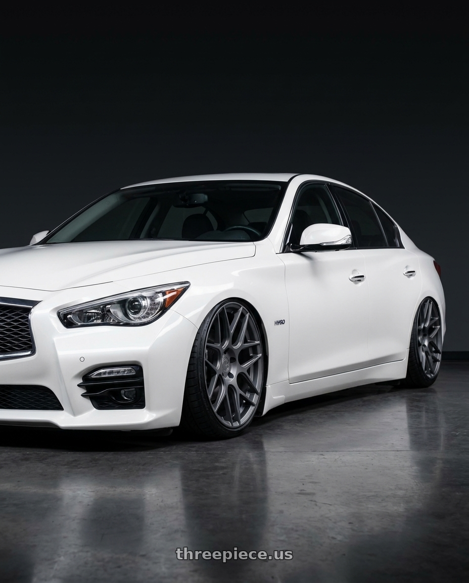 2020 Infiniti Q50 with Aodhan AFF2 5x114.3 19x8.5+35 Matte Gray wheels