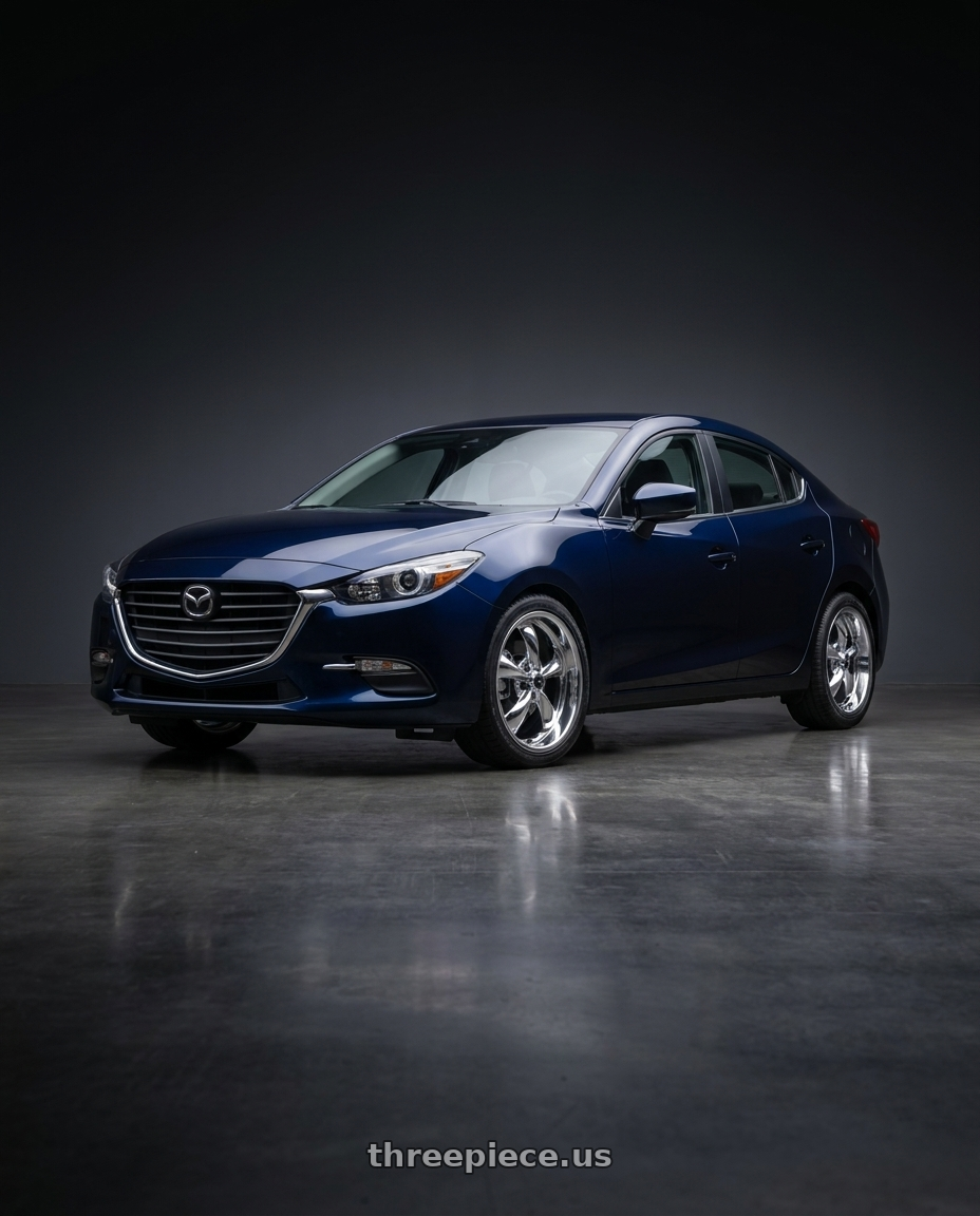 2017 mazda 3 sedan with American Racing AR605 TORQ THRUST M 5X110 17X7.5 +45 CHROME wheels