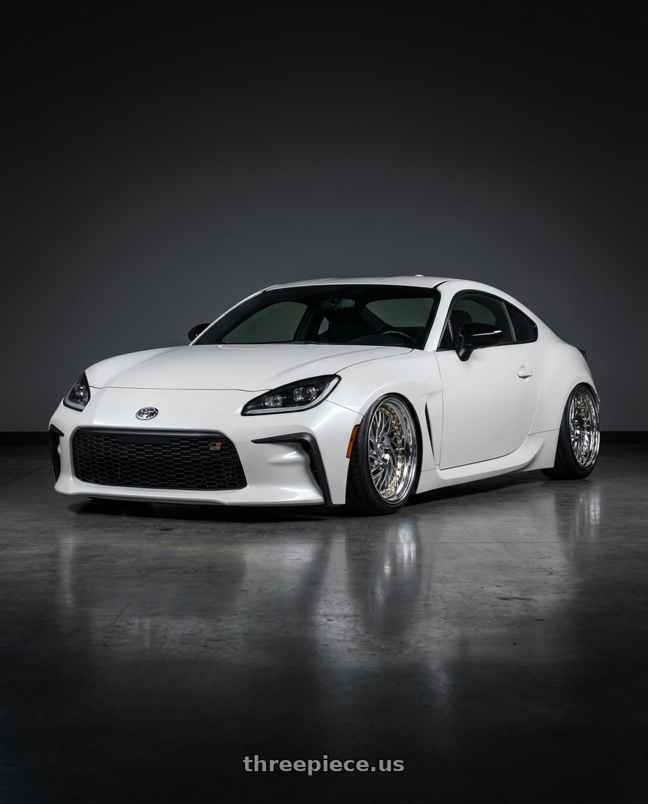 2016 Scion FR-S with Aodhan DS03 5x100 18x9.5 +35 Vacuum Chrome w/Gold Rivets wheels