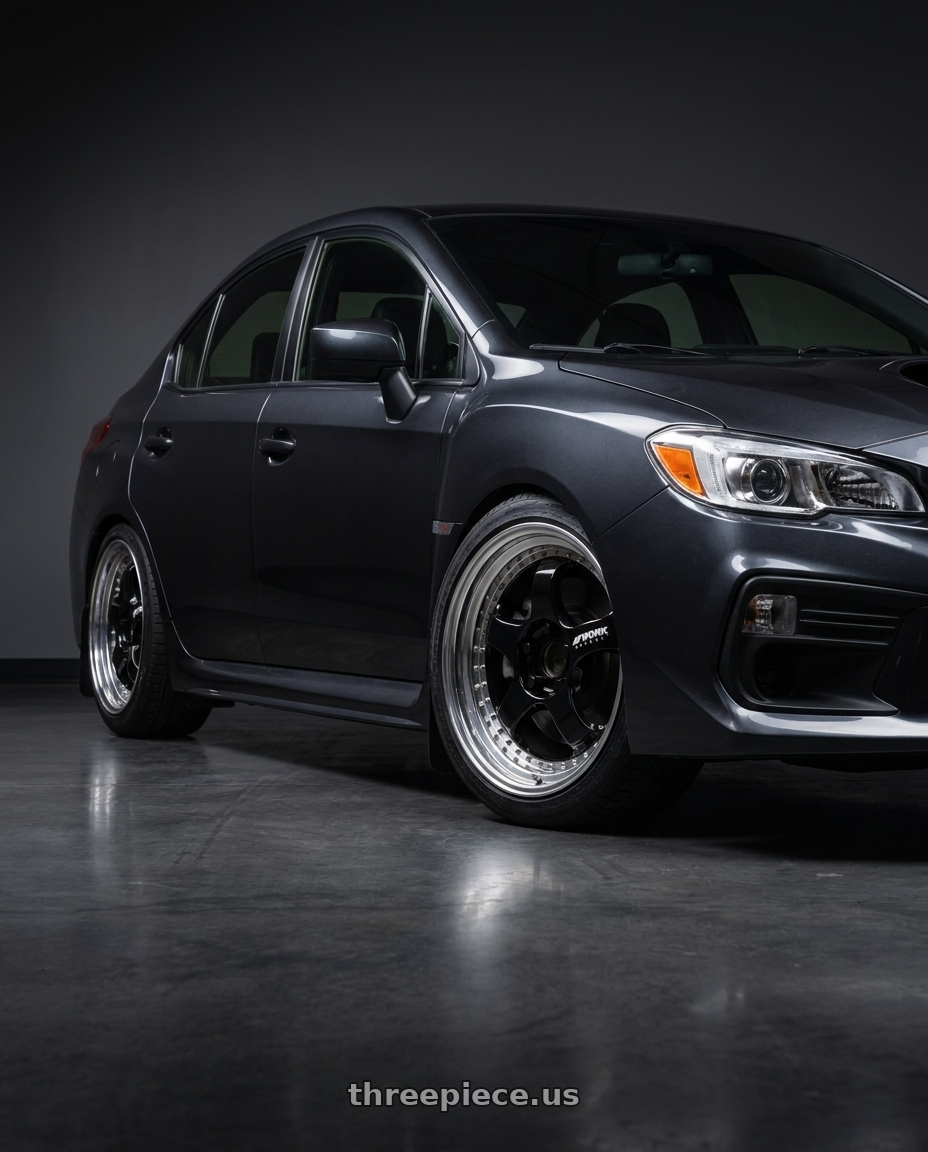2019 Subaru Wrx with Work Meister S1 3P 5x100 18x8.5+41 A Disk Black wheels