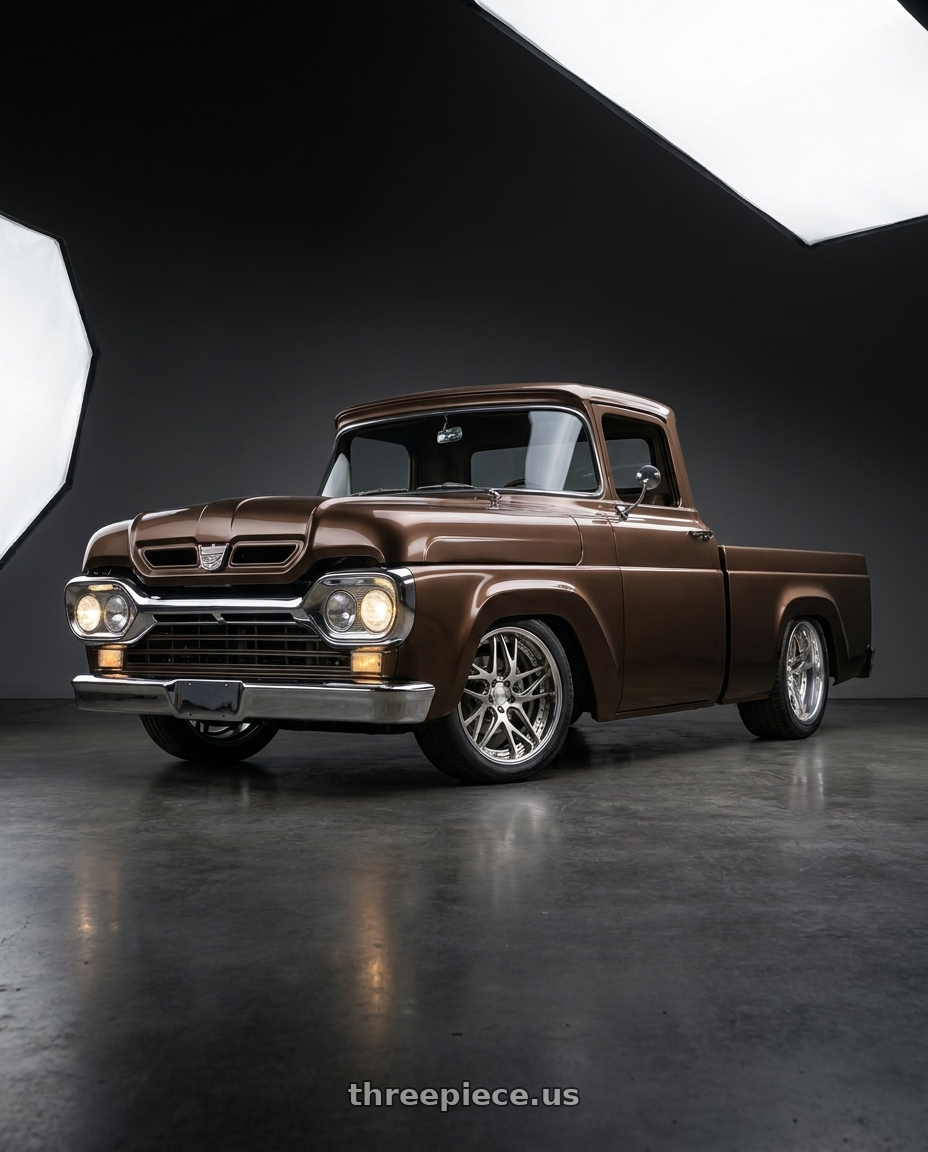 2019 ford f100 with Work Gnosis Cvx 5x114.3 20x9.5+45 H Disk Buff Finish wheels