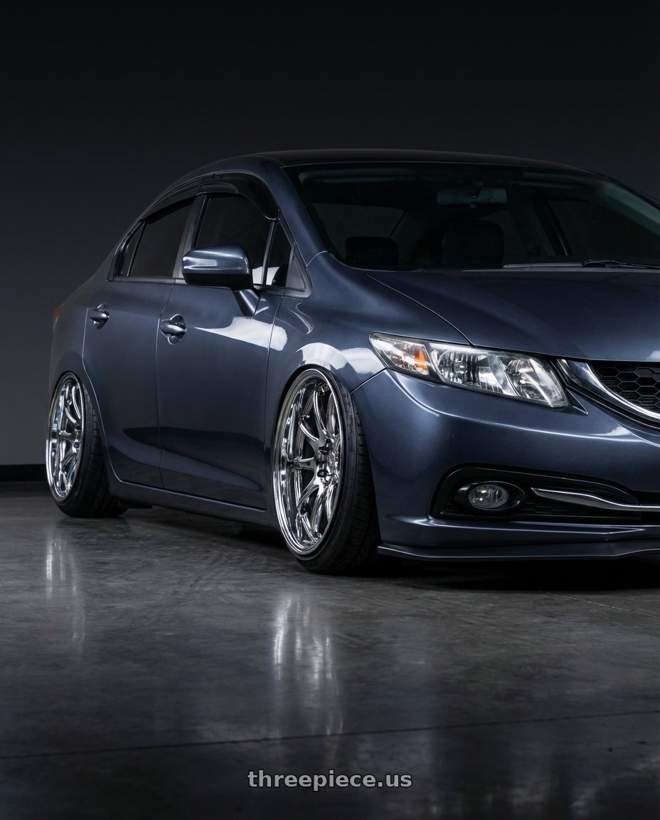 2015 honda civic sedan with Aodhan DS02 5x114.3 18x9.5+15 Vacuum Chrome wheels