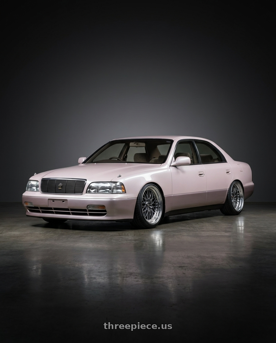 1991 toyota crown majesta with Work Vs-Xv 5x100 18x9+40 A Disk Brilliant Silver Black wheels
