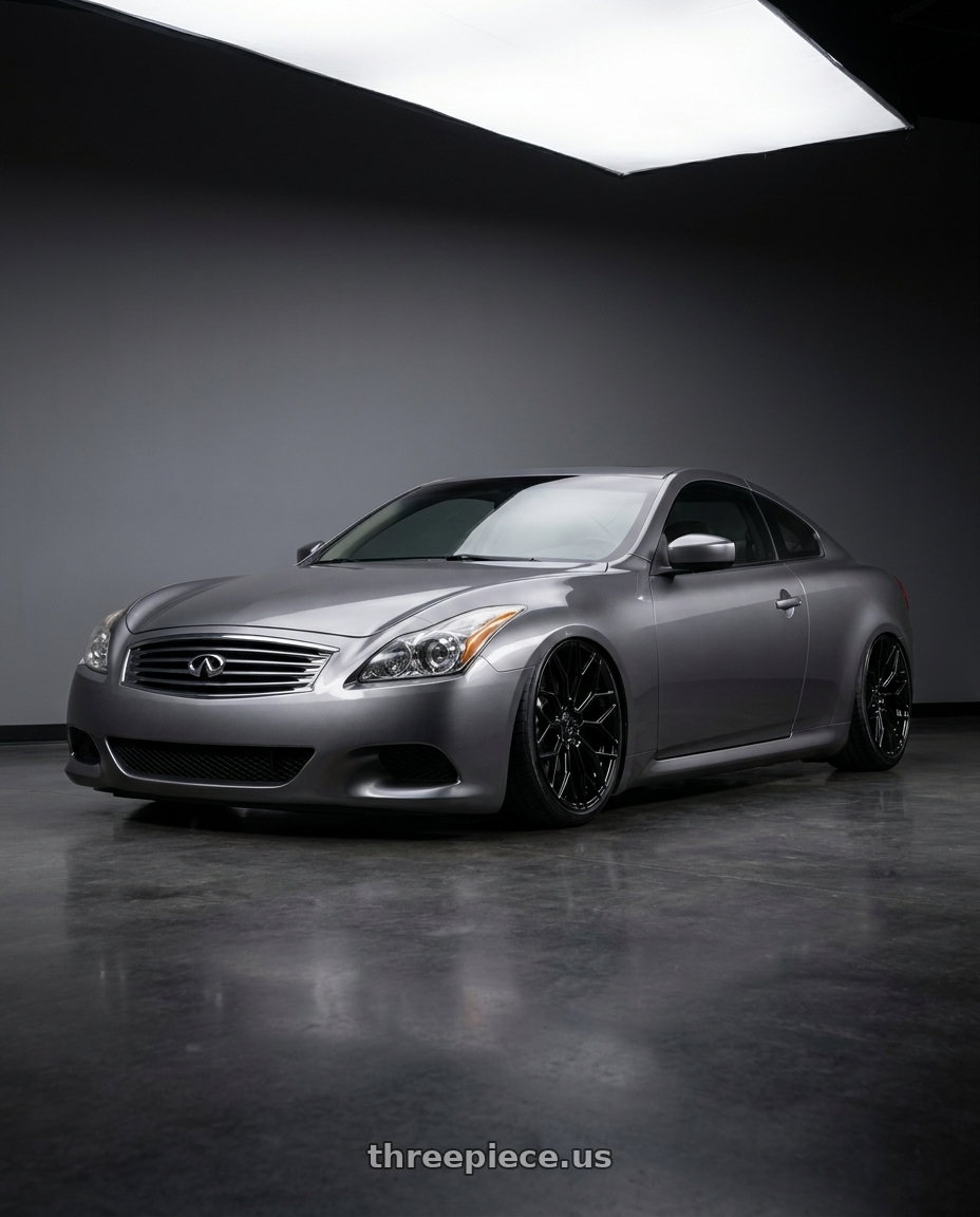 2007 Infiniti g37 with DOLCE PERFORMANCE PISTA 5x114.3 19x9.5 +40 Gloss Black wheels