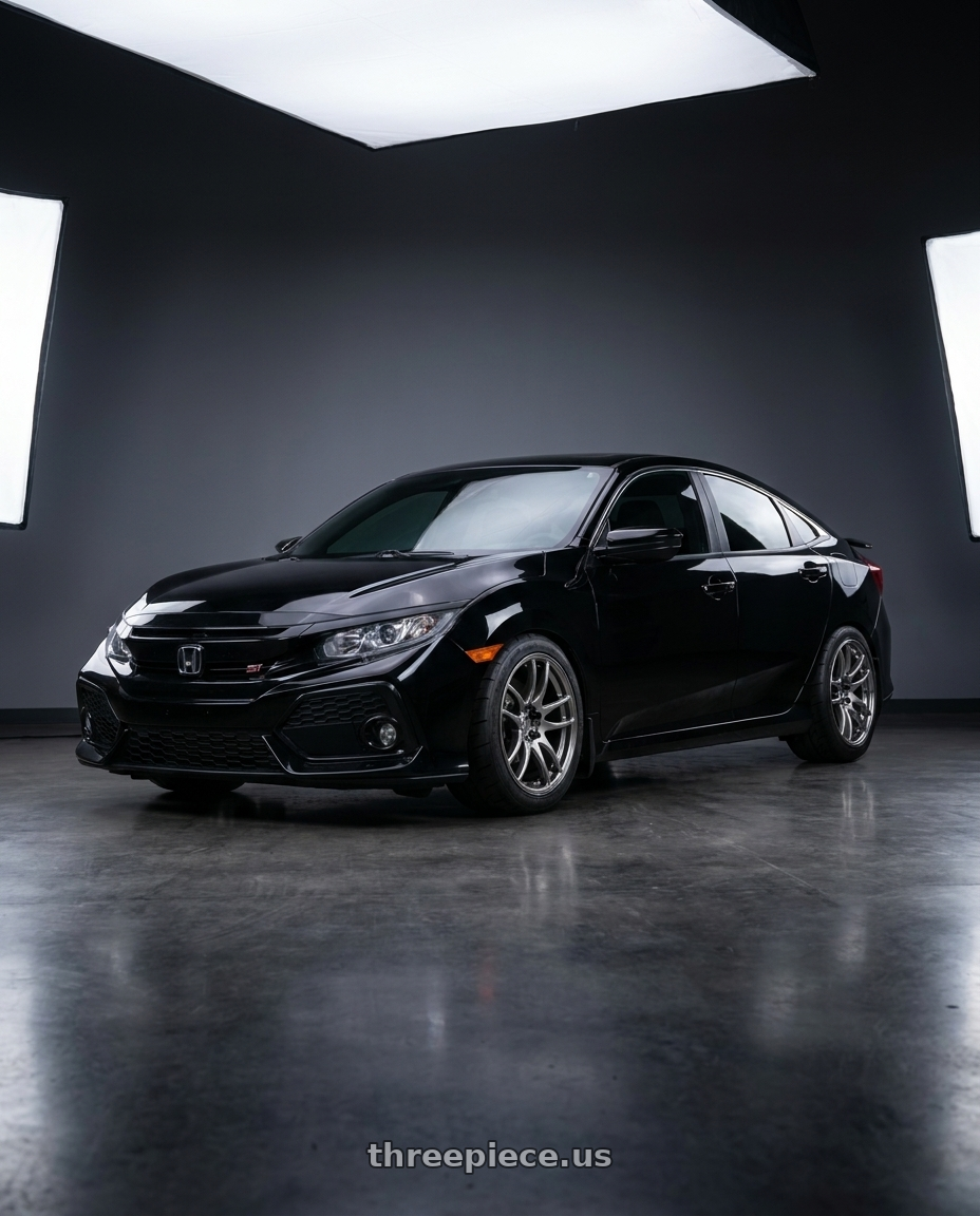 2018 Honda Civic Si - with Work Emotion Cr Kiwami 5x114.3 18x9.5 +38 Gt Silver wheels