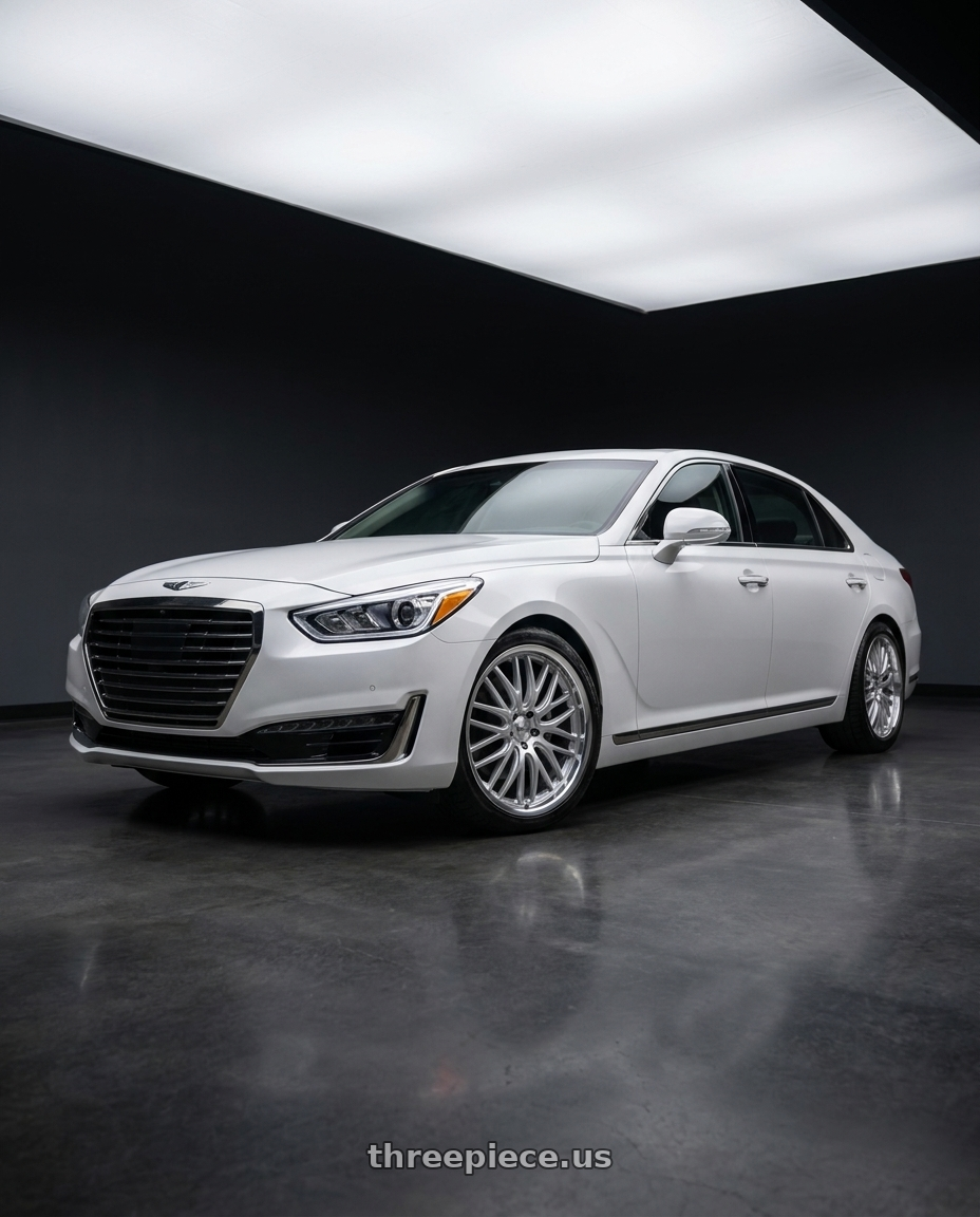 2018 genesis g90 ultimate with V�xx Masi 5x114.3 20x9+35 Silver Mirror Mach Lip wheels