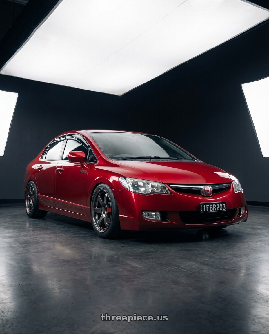 2009 Honda Civic FD2 with Volk Racing TE37 Saga SL 5x114.3 17x8.0+37 Pressed Graphite wheels