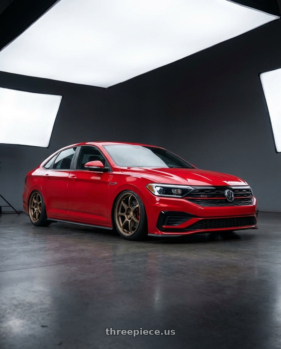 2021 Volkswagen Jetta GLI with Work Emotion D9r 5x114.3 18x8.5 +38 Matte Bronze wheels