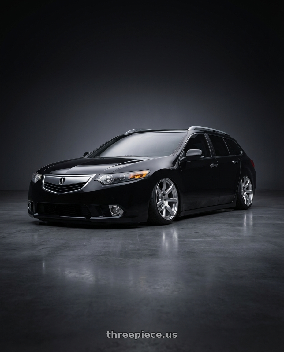 2012 acura tsx wagon with Work Emotion T7r 5x108 18x9.5 +22 Gt Silver wheels