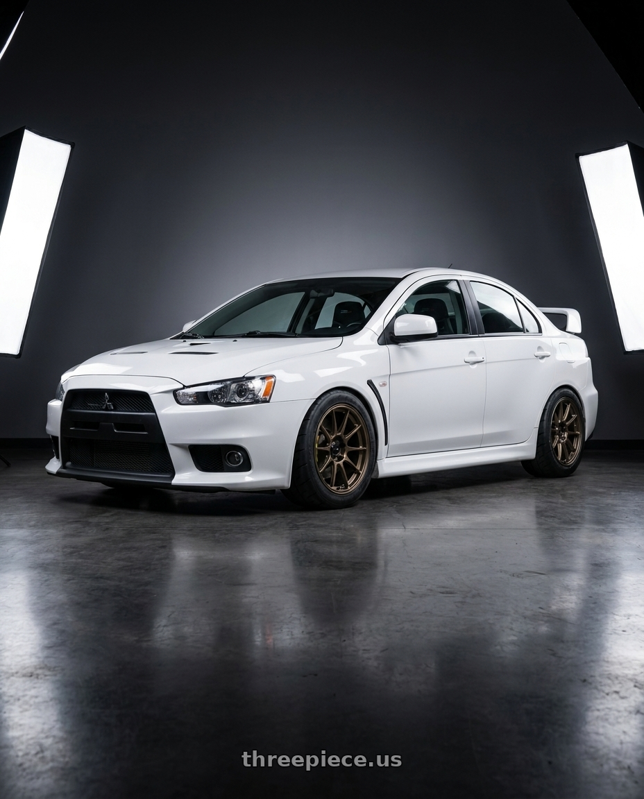 2010 Mitsubishi Evo x with Konig Dekagram 5x114.3 18x9.5+35 Gloss Bronze wheels