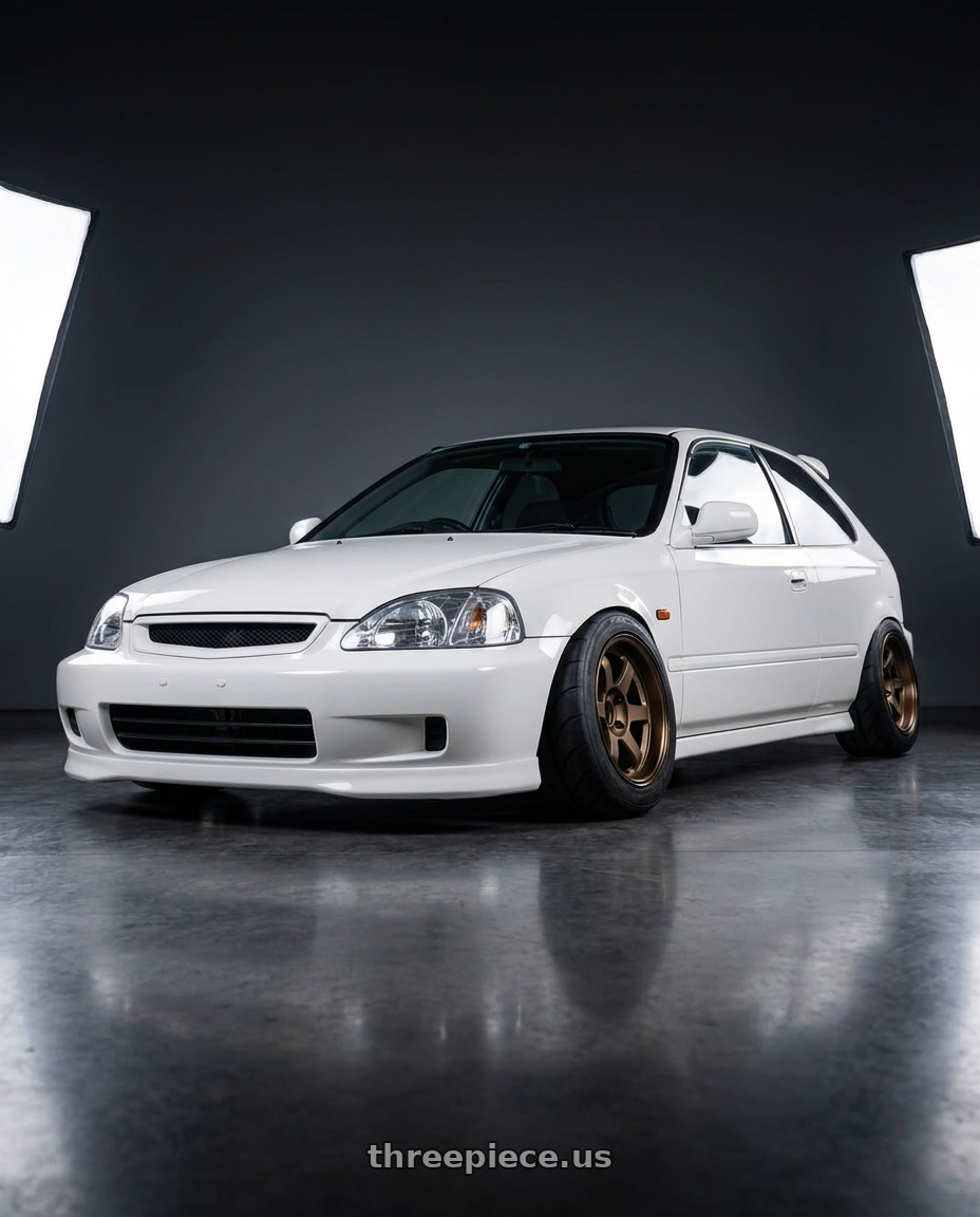 2000 Honda ek9 white with Volk Racing TE37 Progressive Model 6x139.7 18x9+0 Large PCD wheels
