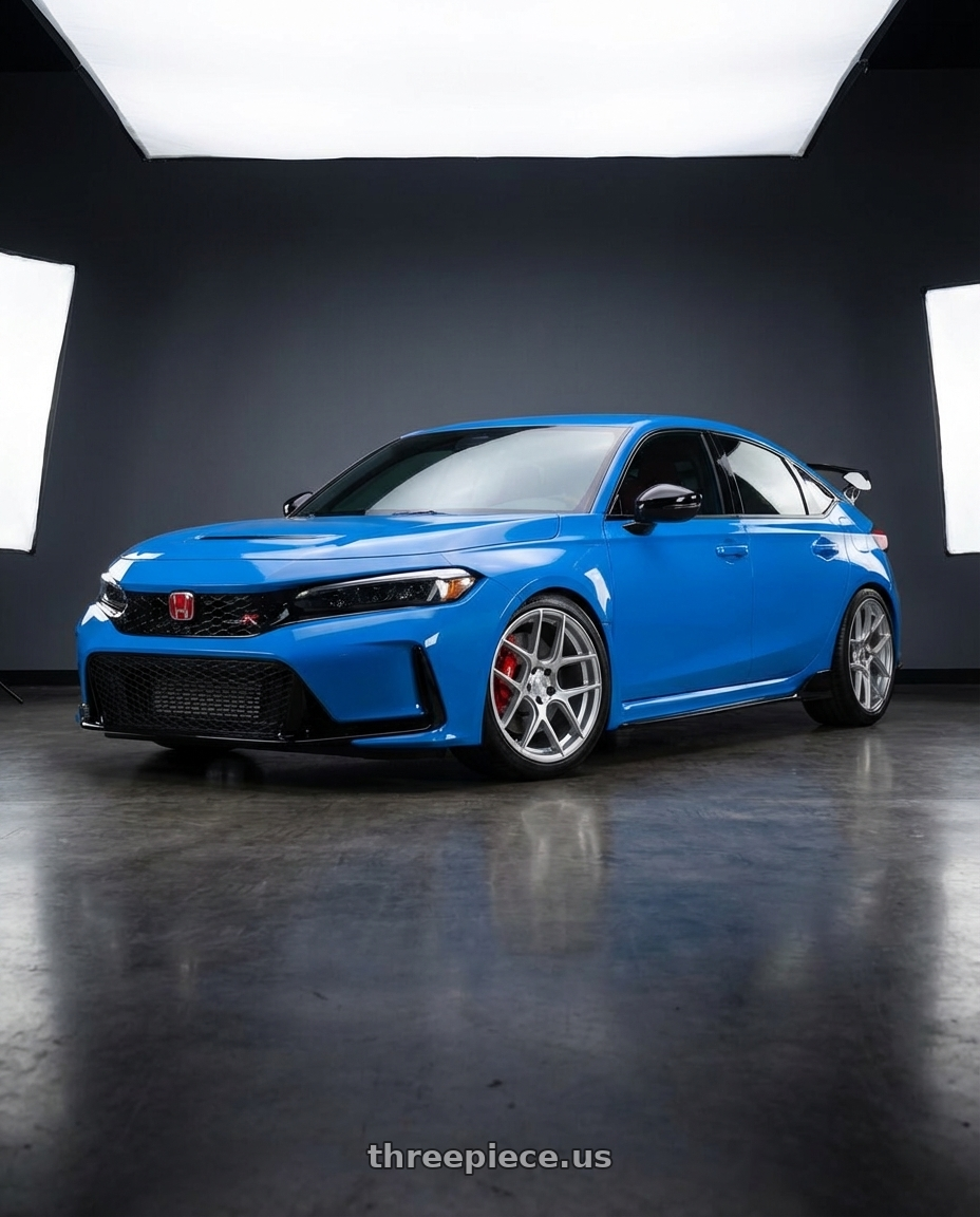 2020 Honda Civic Type R with Aodhan AFF2 5x120 19x9.5+35 Gloss Silver Machined Face wheels