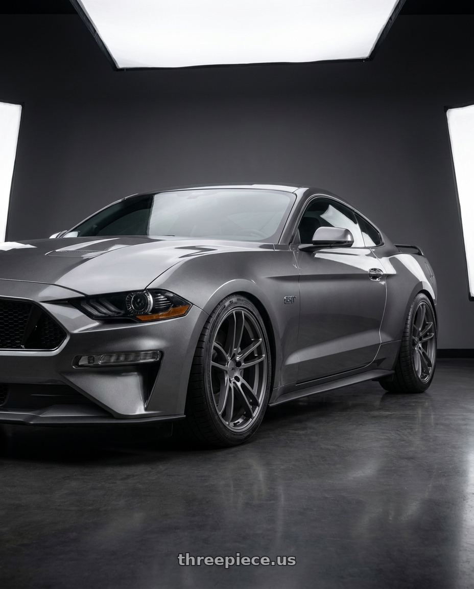 2021 Ford Mustang GT with American Racing AR941 MACH FIVE 5X114.3 20X10 +35 GRAPHITE wheels