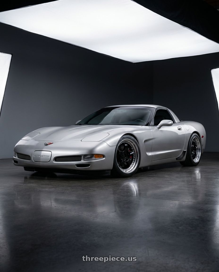 2003 CHEVY VETTE Z06 with Work Meister S1 3P 5x100 18x9.5-9 A Disk Black wheels