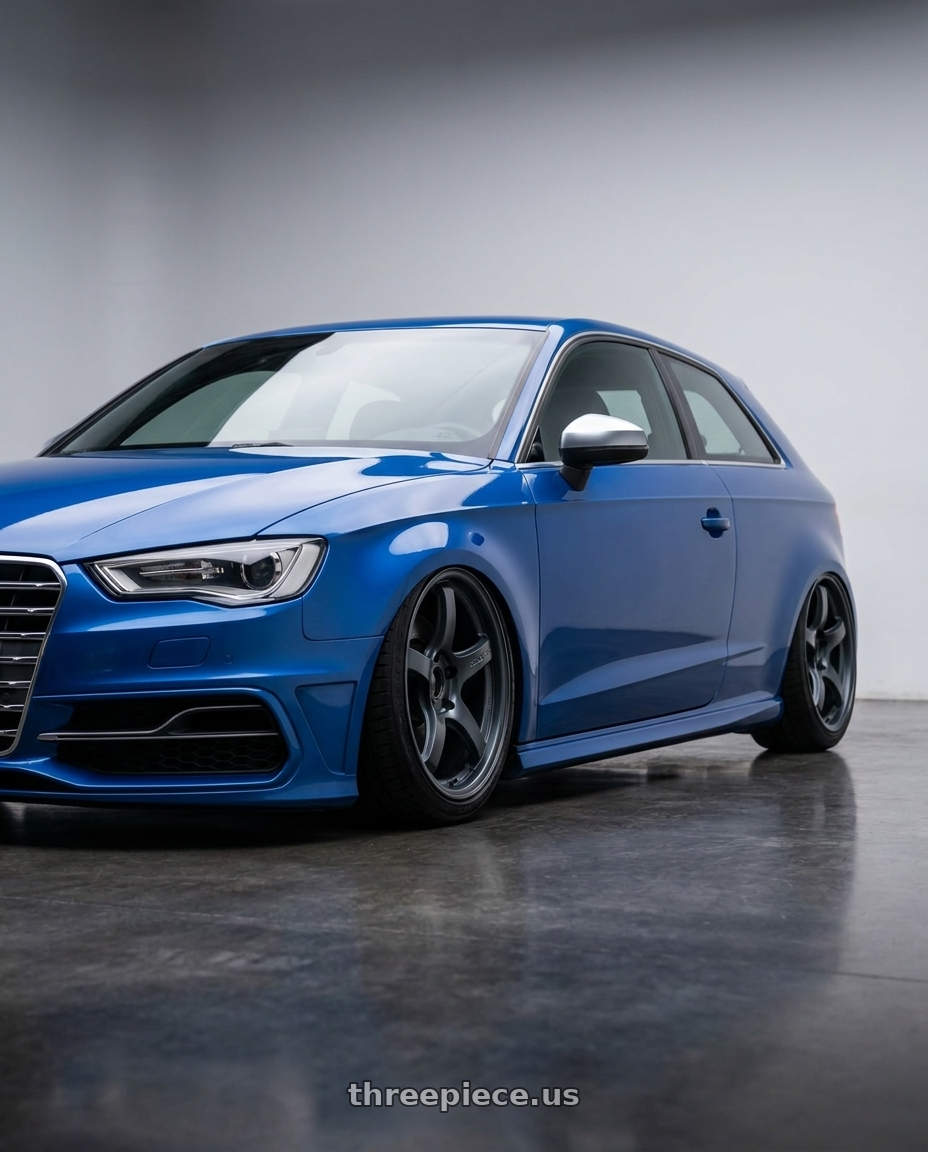 2019 Audi S3 8V with Gram Lights 57CR 5x112 19x10.5+22 Gunblue II wheels