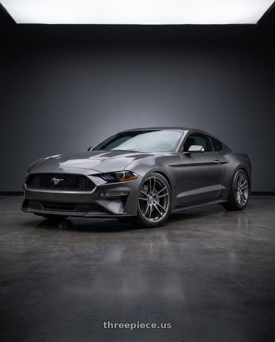 2021 Ford Mustang GT with American Racing AR941 MACH FIVE 5X114.3 20X10 +35 GRAPHITE wheels