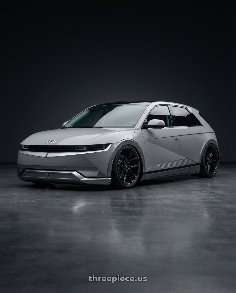 2024 Hyundai Ioniq 5 N with Vossen x Novitec NF11 21x10 - 5x114.3 BP - ET32 - Gloss Black Ferrari 812 Superfast/GTS Front Wheel - F-AFP-561-F01-C25 wheels front three quarter view stanced stance