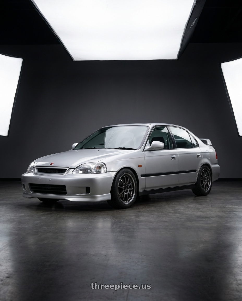 1999 honda civic with Volk Racing CE28 Club Racer 4x100 15x7+38 Dark Gunmetal wheels