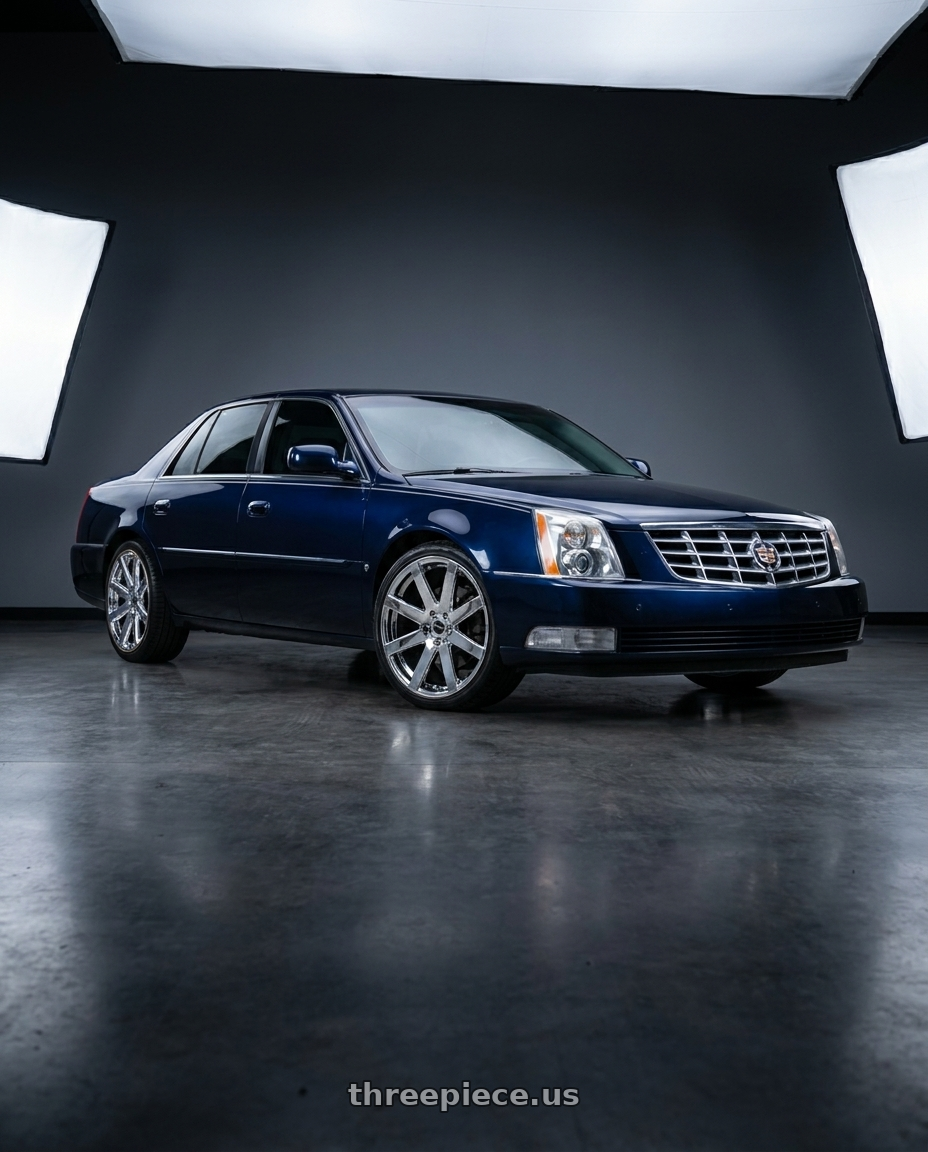 2009 Cadillac DTS with Strada Coda 5x115 20x8.5 +15 Chrome wheels