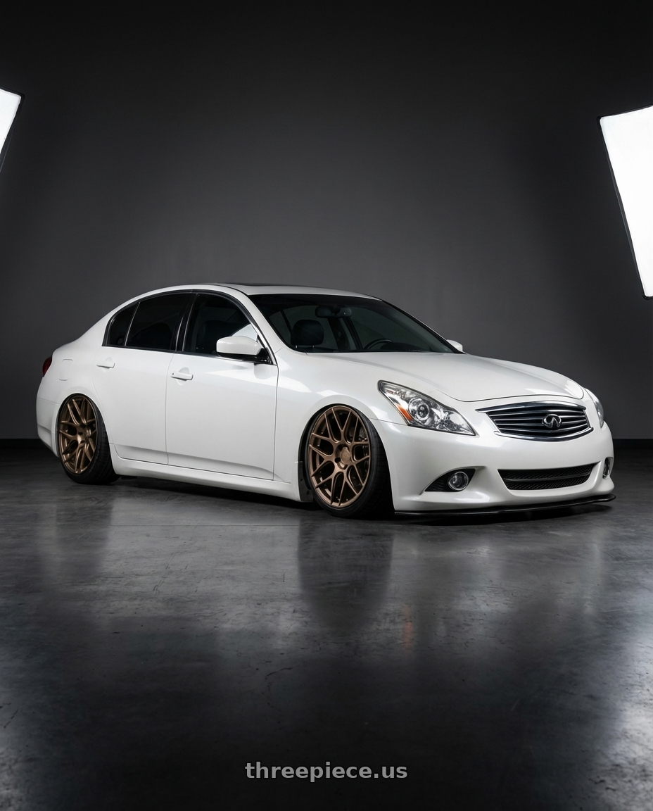 2014 Infiniti G37 Coupe with Aodhan AFF2 5x114.3 19x8.5+35 Matte Bronze wheels