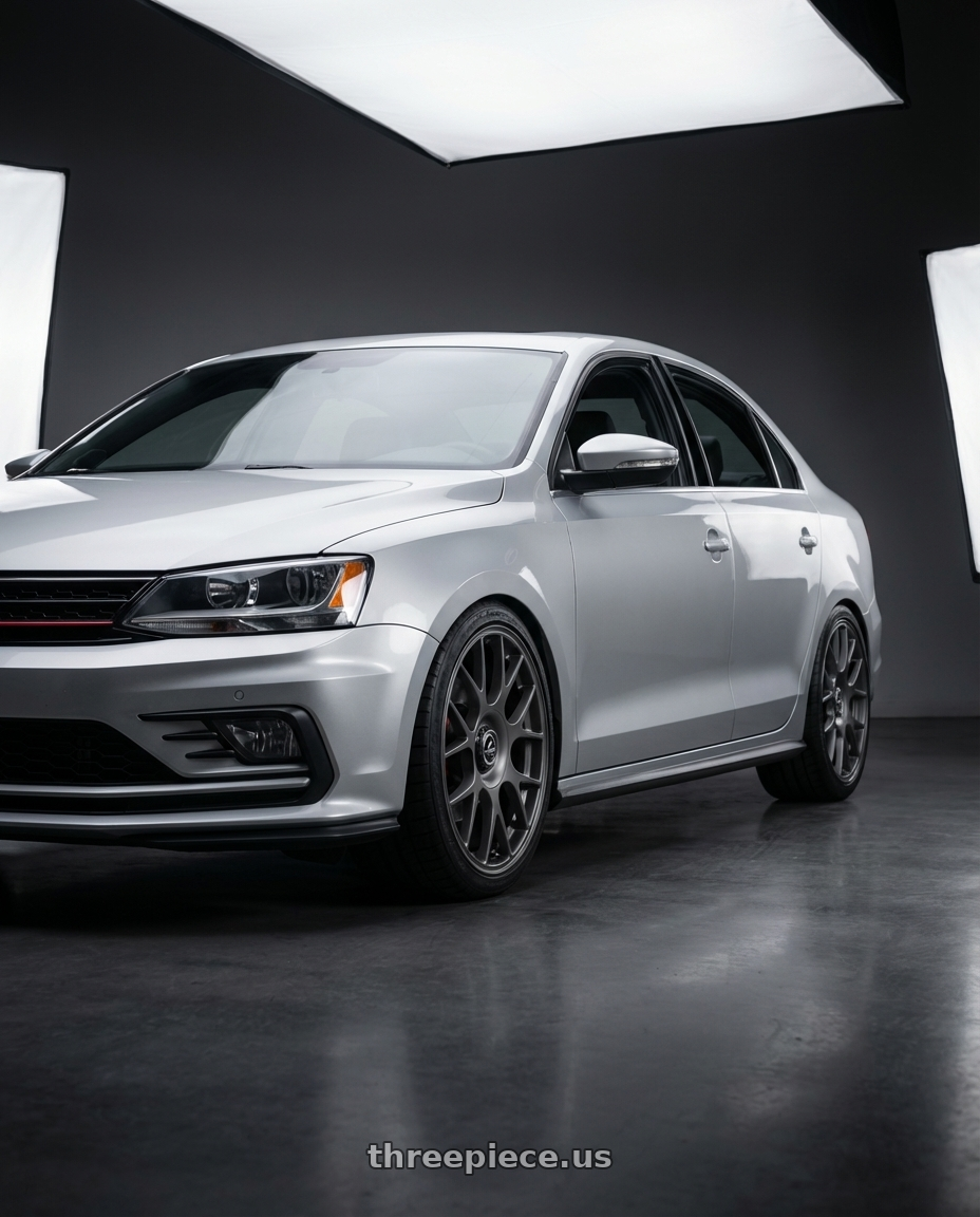 2016 Volkswagen Jetta GLI MK6 with fifteen52 APEX 5x112 / 5x120 18x8.5 +35 FROSTED GRAPHITE (SATIN GREY) wheels