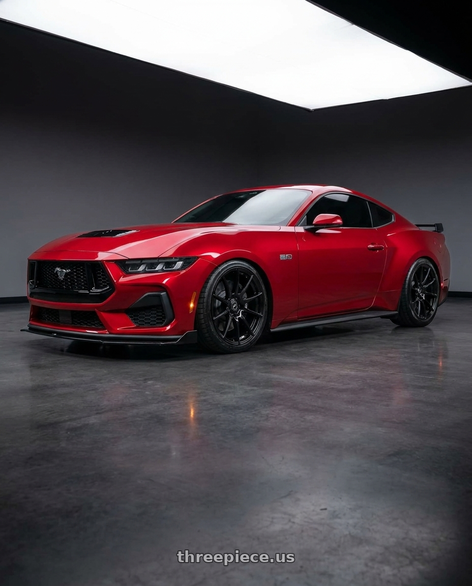 2025 mustang gt with Forgestar CF10 5x114.3 20x11 +56 Gloss Black wheels
