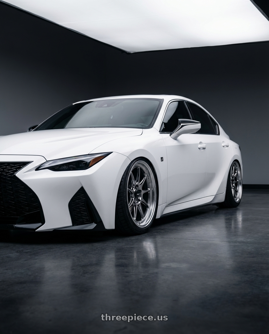 2024 Lexus IS 350 with Konig Countergram 5x114.3 19x10+25 Hyper Chrome / Machined Lip wheels