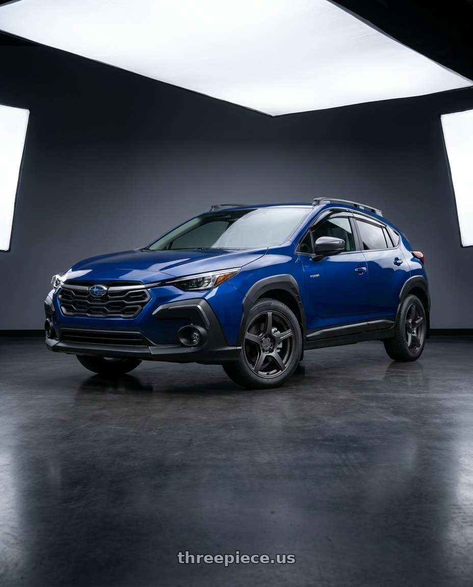 2026 Subaru Crosstrek with Work Emotion T5r 5x114.3 18x7.5 +48 Matte Graphite wheels