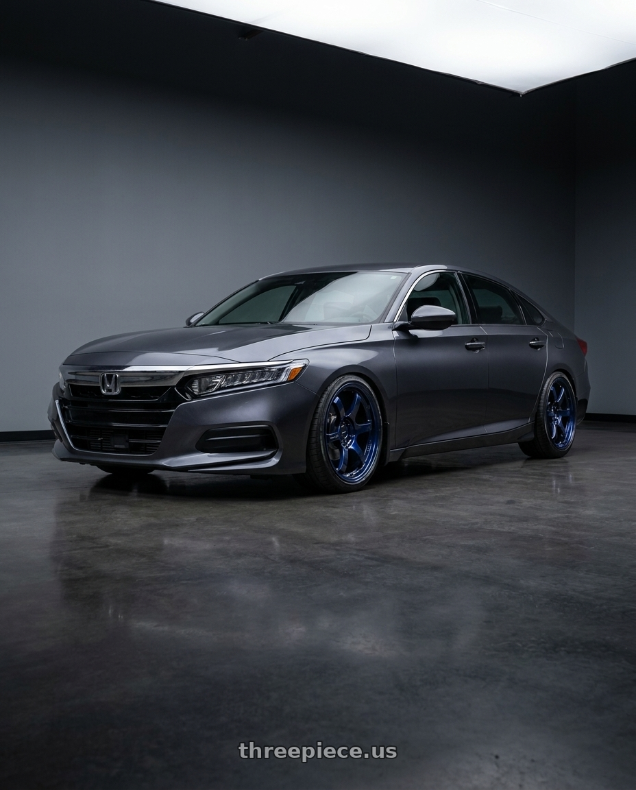 2019 honda accord lx with Gram Lights 57DR 5x114.3 18x9.5 +38 ETERNAL BLUE PEARL wheels