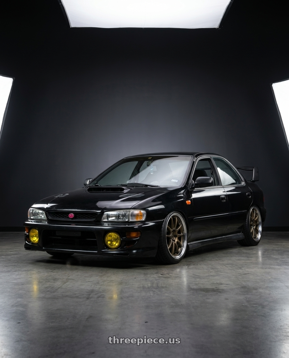 1998 Subaru Impreza GC8 with Aodhan DS02 5X100 18x8.5+35 Bronze w/Machined Lip wheels