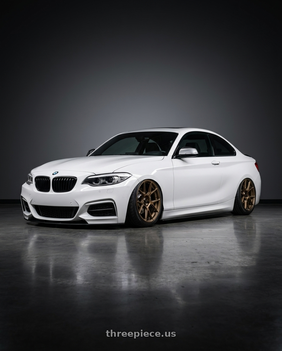 2018 BMW 2 Series F22 with Konig Ampliform 5x120 19x8.5+32 Gloss Bronze wheels