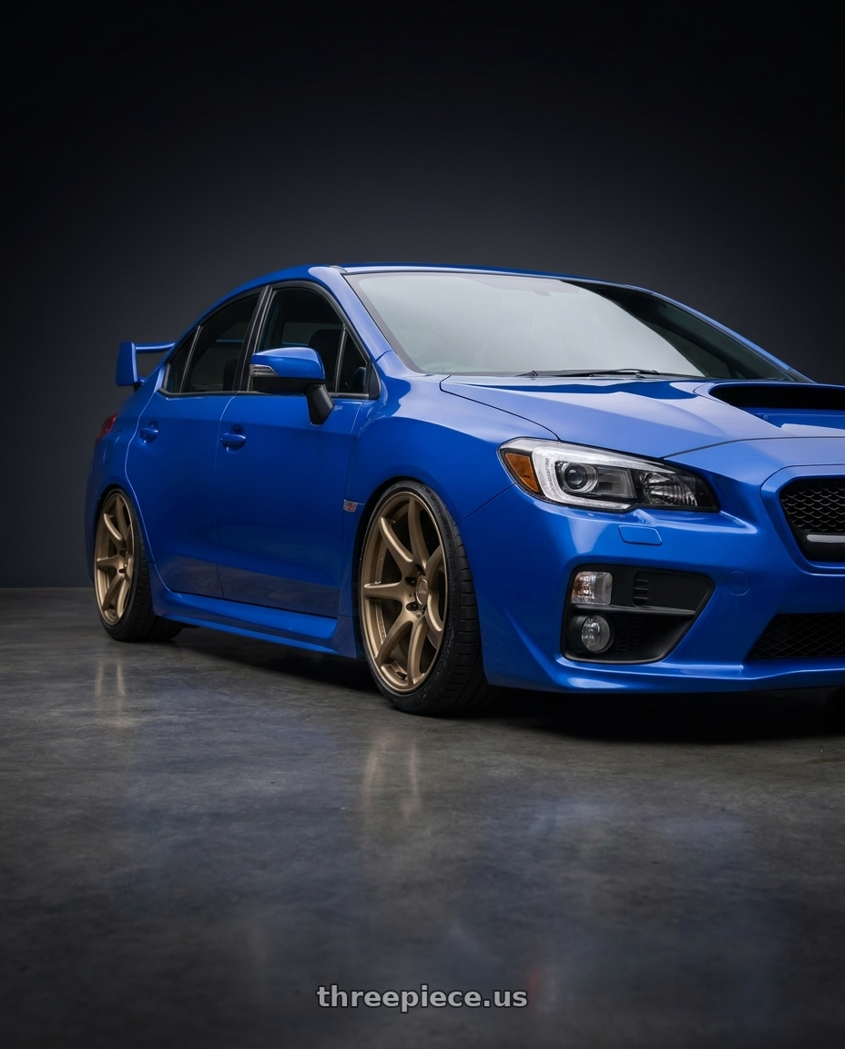 2013 Subaru WRX STI with Kansei K11B Tandem 5x114.3 18x10.5 12 Bronze wheels