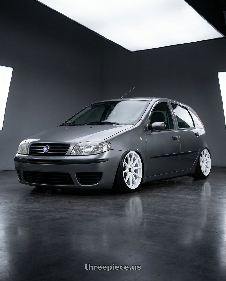 2004 Fiat Punto with MST Wheels DELTA 5x114.3 18x9.5 +38 Alabaster White wheels