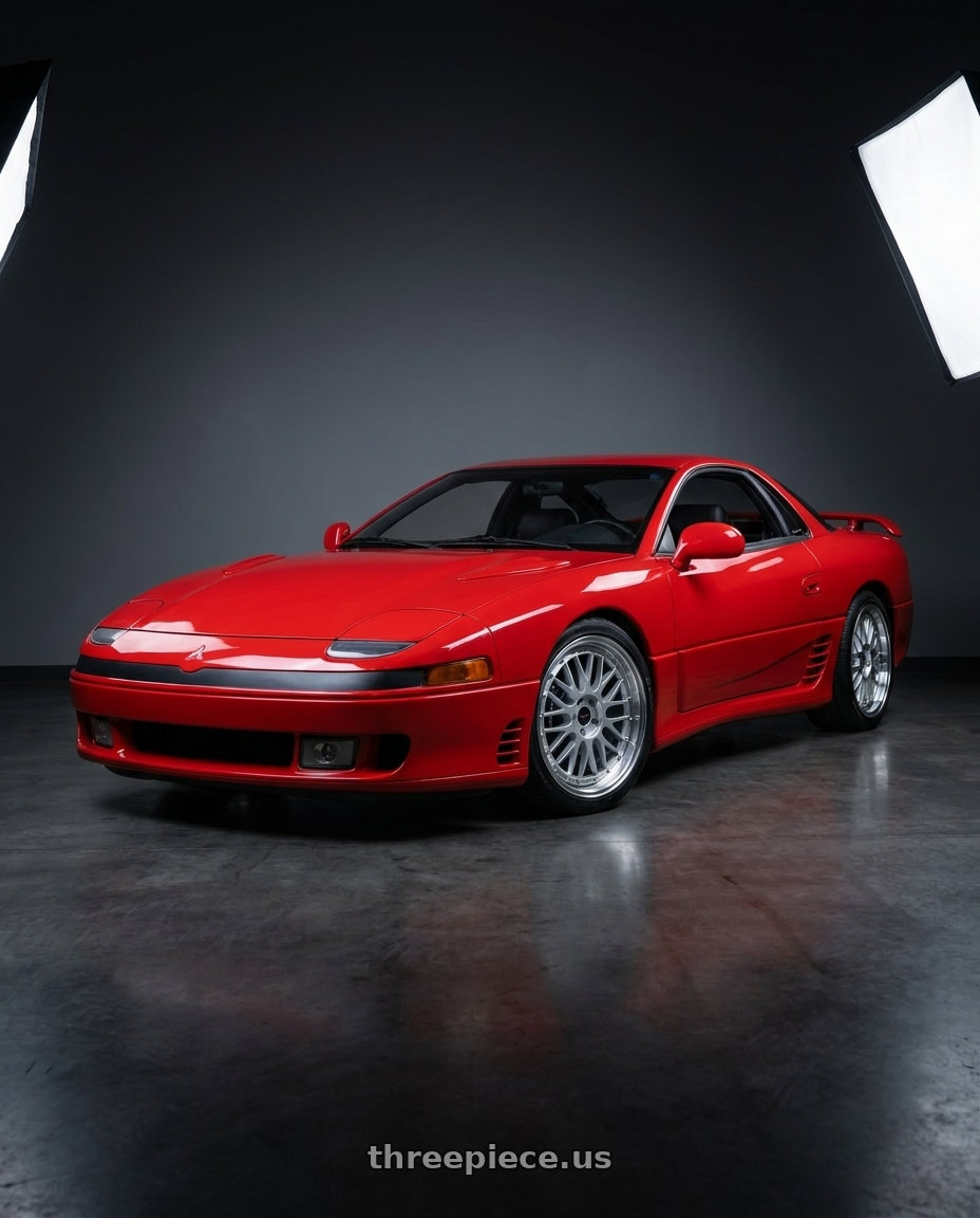 1993 Mitsubishi 3000gt vr4 with Vors VR8 5x114.3 19x8.5  +35 Silver Machine Lip Chrome Rivet wheels