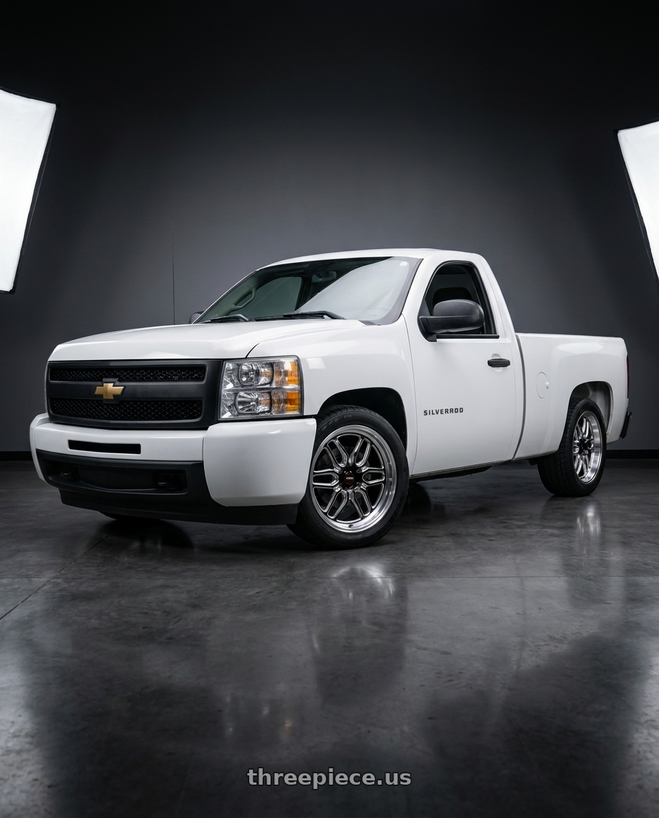 2013 chevy silverado 1500 WT with WELD Street Performance Laguna 6 Drag 6x139.7 17x7 0 Gloss Black/Milled Diamond Cut Lip wheels