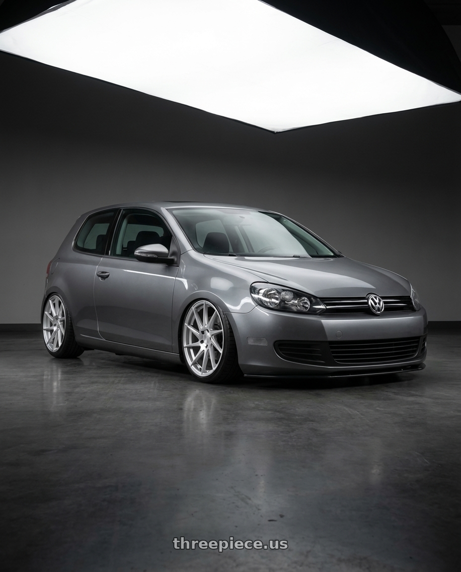 2013 Volkswagen GTI MK6 with Aodhan AH09 5x112 18x8.5 +35 Gloss Silver Machined Face wheels