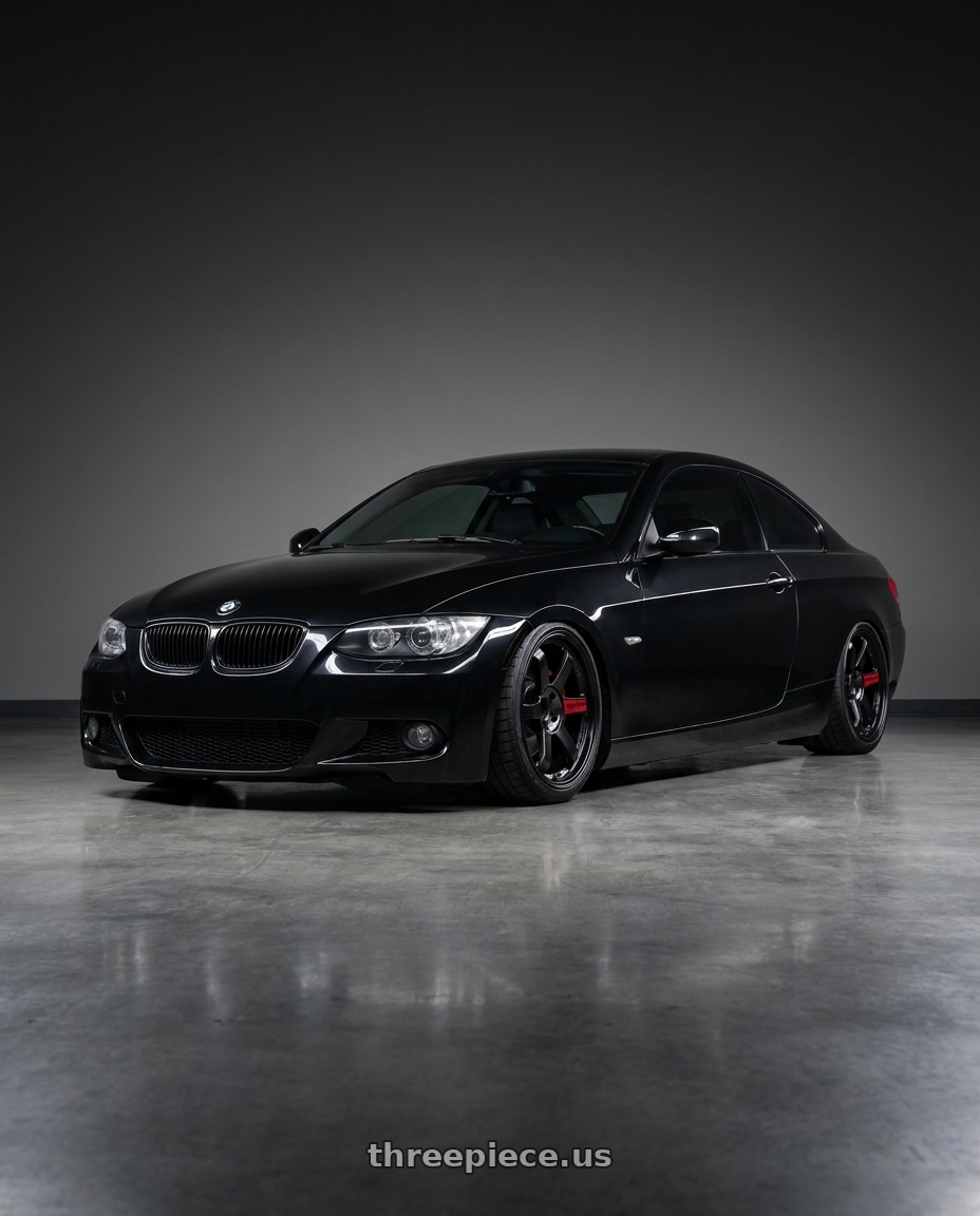 2011 lci 325i e92 with Volk Racing TE37SL BK-III 5x120 18x9.5 +39 PRESSED BLACK / REDOT wheels