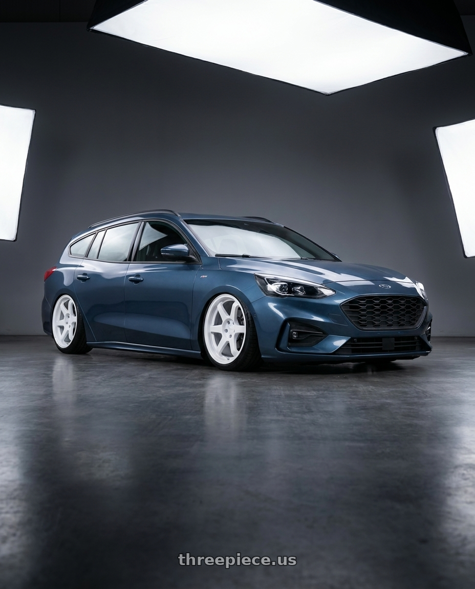2023 Ford focus wagon stline with 9six9 SIX-1 5x108 18X8.5 +35 Competition White wheels