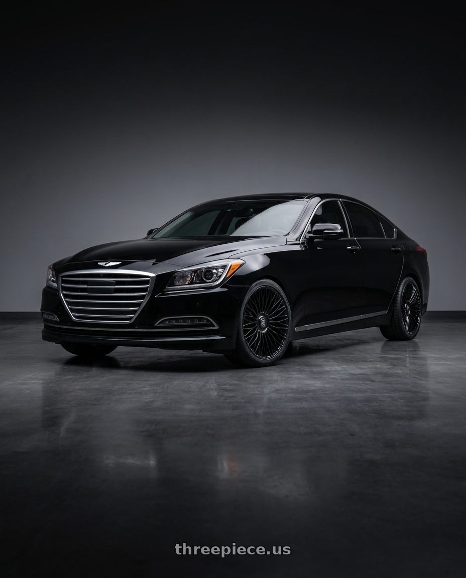 2016 hyundai genesis 3 8 with TIS Motorsports 507B 5X112/5x114.3 18x8 +35 Gloss Black wheels