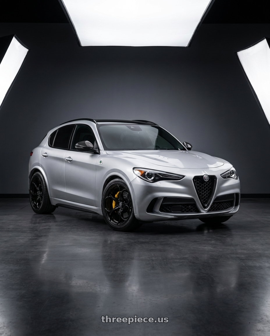 2020 Alfa Romeo stelvio with Rohana RFX19 5x112 19x8.5 +25 Gloss Black wheels