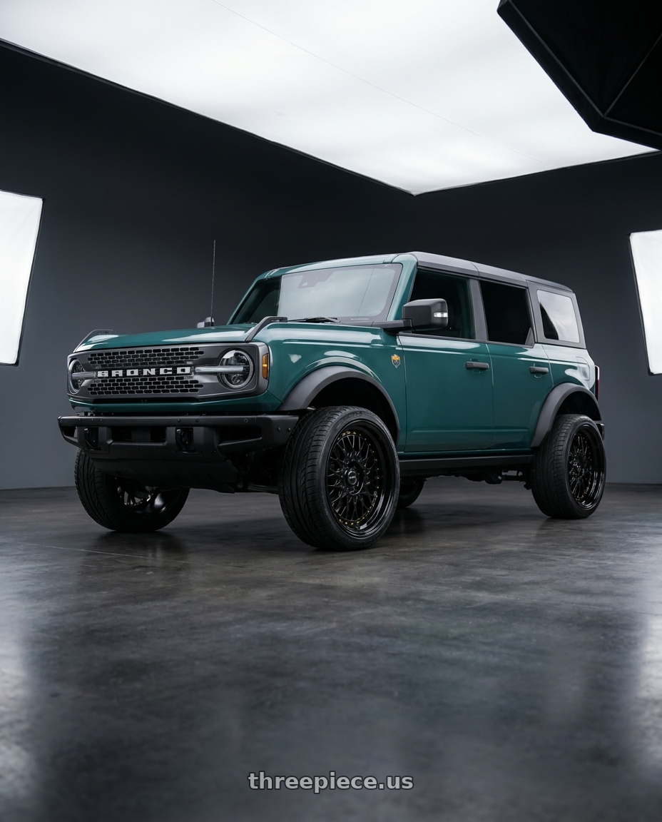 2025 Ford Bronco Wildtrak 2 with ARC AR1 5x120 17x8.5  +35 All Black Gold Rivet wheels