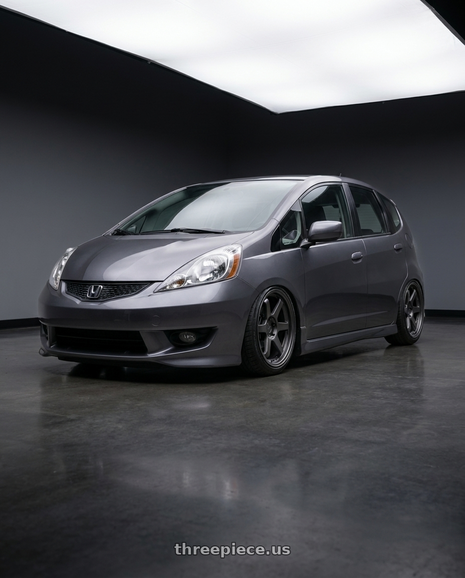 2013 Honda Fit with 9six9 SIX-1 5x114.3 19X10 +35 Carbon Gray wheels