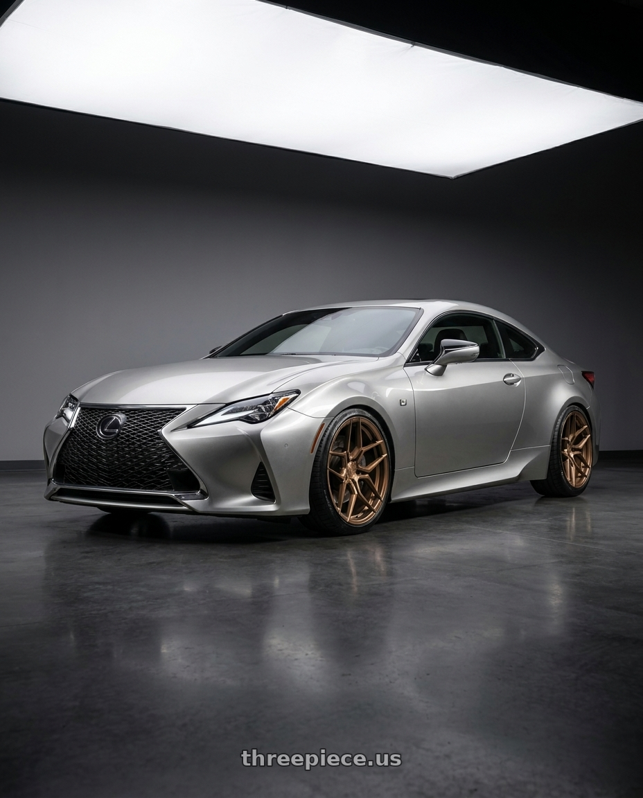 2020 lexus rc300 fitted with Rohana RFX11 5x114.3 19x8.5+35 Brushed Bronze $618 wheels