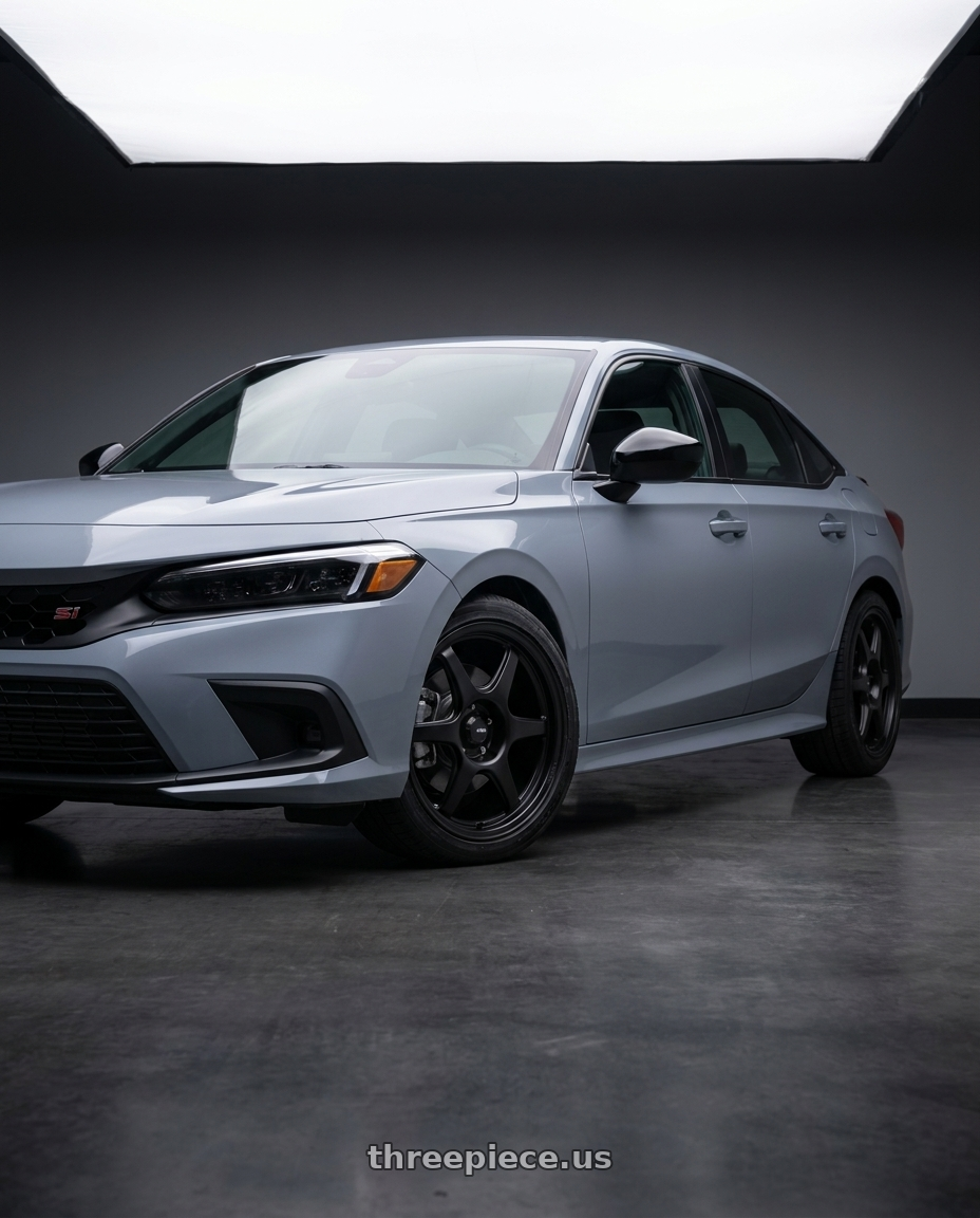 2024 honda civic si sonic with Konig Hexaform 5x114.3 18x8.5+35 Matte Black wheels