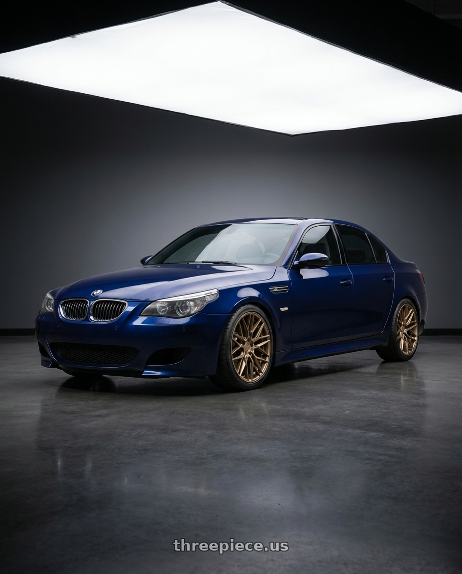 2010 BMW M5 E60 with Niche 1PC M191 GAMMA 5X120 19X8.5 +35 MATTE BRONZE wheels