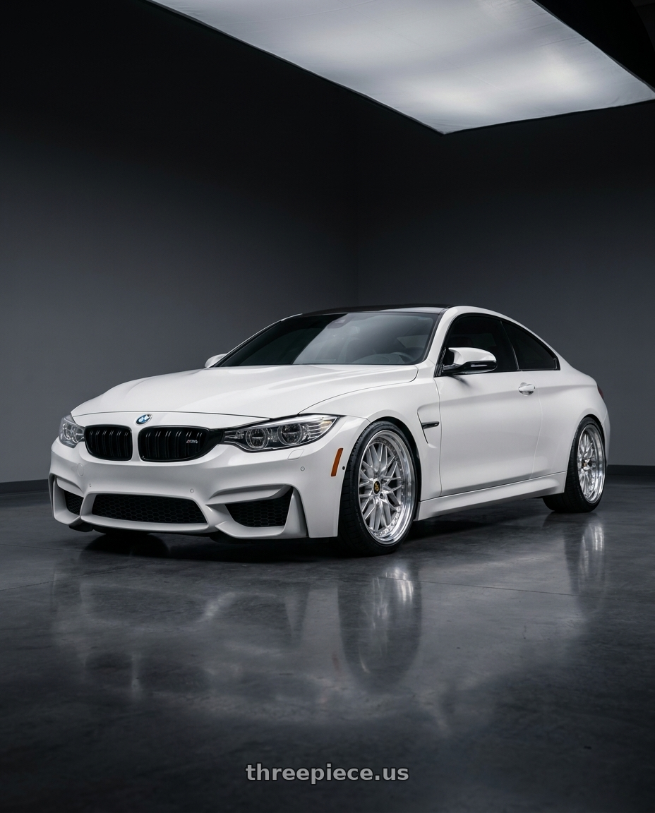 2017 BMW M4 Competition with Work Vs-Xv 5x120 18x10.5+35 L Disk Silky Rich Silver wheels